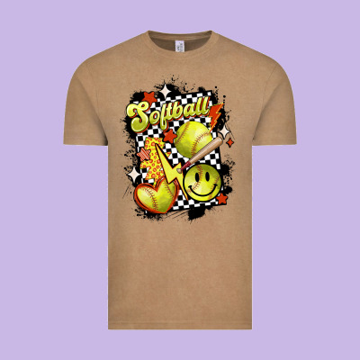 Vintage Softball Vintage Tee Designed By Maliassmallbusiness