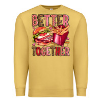 Antique Gold hamburger potatoes better together olivia Premium Sweatshirt - OliviaCreatesArt
