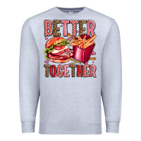Heather Grey hamburger potatoes better together olivia Premium Sweatshirt - OliviaCreatesArt