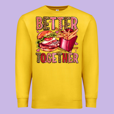 Hamburger Potatoes Better Together Olivia Premium Sweatshirt Designed By Oliviacreatesart