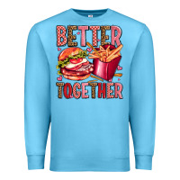 Ocean Blue hamburger potatoes better together olivia Premium Sweatshirt - OliviaCreatesArt