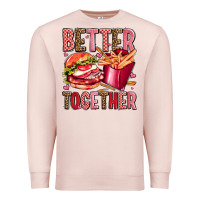 Pale Pink hamburger potatoes better together olivia Premium Sweatshirt - OliviaCreatesArt
