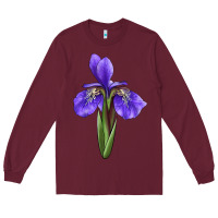 Burgundy Iris Flower Long Sleeve Tee - LillyAllenDesigns
