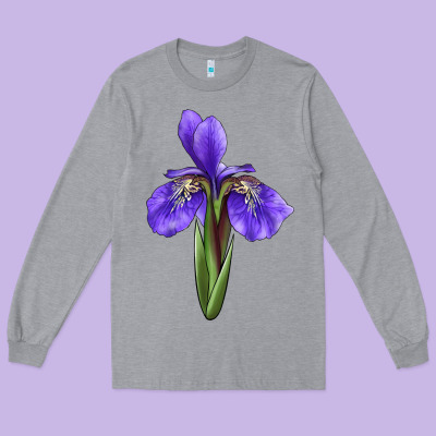 Iris Flower Long Sleeve Tee Designed By Lillyallendesigns