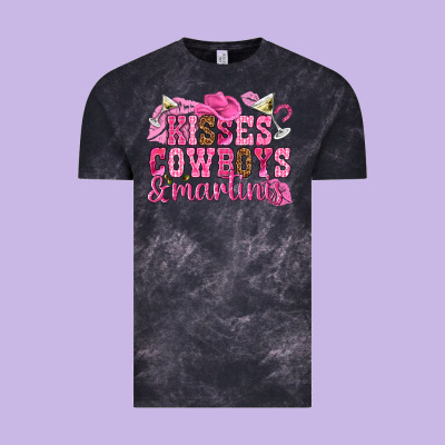 Kisses Cowboys Martinis Vintage Tee Designed By Nancycooperartshop
