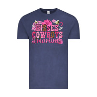 Vintage Denim kisses cowboys martinis Vintage Tee - NancyCooperArtShop