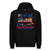 Black I'm not drunk i'm patriotic 4th of july Premium Hoodie - CowGirlArtShop