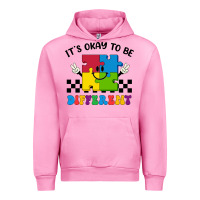 Fuchsia Pink It's Okay To Be Different Urban Hoodie - CowhideDigitalArt
