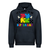 Navy It's Okay To Be Different Urban Hoodie - CowhideDigitalArt