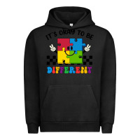 Pigment Black It's Okay To Be Different Urban Hoodie - CowhideDigitalArt