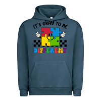 Pigment Midnight Navy It's Okay To Be Different Urban Hoodie - CowhideDigitalArt