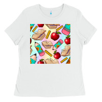 White school seamless pattern Ladies Tee - BundleAndBundleShop