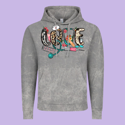 Love Nurse Vintage Hoodie Designed By Nancycooperartshop