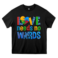 Black love needs no words autism Heavy Core Tee - AdoDesignShop