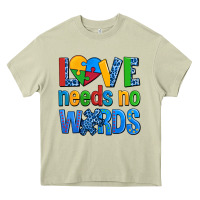 Mossy love needs no words autism Heavy Core Tee - AdoDesignShop