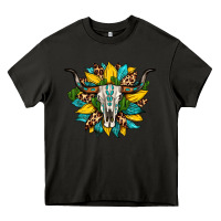 Asphalt bull skull gemstone cactus leopard sunflower Heavy Core Tee - Artiststas