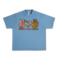 Pebble Blue peace love teach Urban Heavy Tee - NancyCooperArtShop