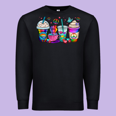 Pride Lgbtq Coffee Cups Premium Sweatshirt Designed By Oliviacreatesart