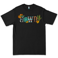 Black howdy with cowboy hat and cactus Premium Tee - Artiststas