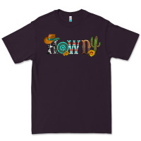 Plum howdy with cowboy hat and cactus Premium Tee - Artiststas