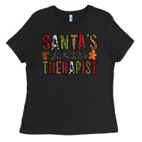 Black santa's favorite therapist Ladies Tee - Jasminsmagicworld