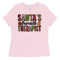 Bubblegum Pink santa's favorite therapist Ladies Tee - Jasminsmagicworld