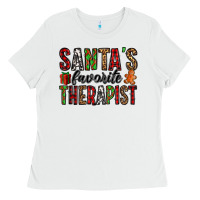 White santa's favorite therapist Ladies Tee - Jasminsmagicworld
