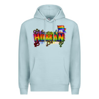 Blue Mist We are all human Premium Hoodie - CowGirlArtShop