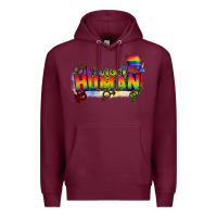 Burgundy We are all human Premium Hoodie - CowGirlArtShop