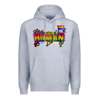 Heather Grey We are all human Premium Hoodie - CowGirlArtShop