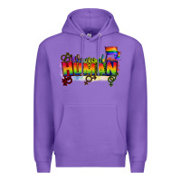 Purple We are all human Premium Hoodie - CowGirlArtShop