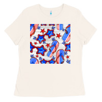 Bone 4th of july flip flops seamless pattern Ladies Tee - BundleAndBundleShop