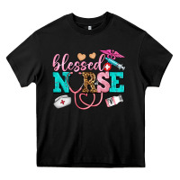 Black blessed nurse Heavy Core Tee - AdoDesignShop