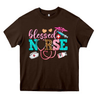 Chocolate Brown blessed nurse Heavy Core Tee - AdoDesignShop