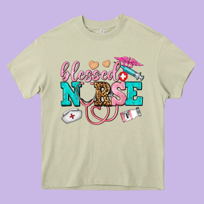 Blessed Nurse Heavy Core Tee Designed By Adodesignshop