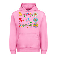 Fuchsia Pink It's Okay To Be Different Urban Hoodie - CowhideDigitalArt