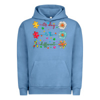 Pigment Pebble Blue It's Okay To Be Different Urban Hoodie - CowhideDigitalArt