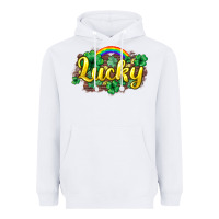 White Lucky St. Patrick's Day Heavyweight Hoodie - HowdyJamesFarm