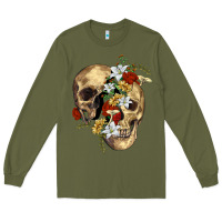 Army Green nature skull Long Sleeve Tee - RanaPortraitStore