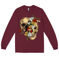 Burgundy nature skull Long Sleeve Tee - RanaPortraitStore