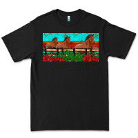 Black horses roses ann cactuses license plate Premium Tee - Artiststas