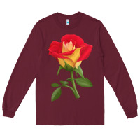 Burgundy Ketchup And Mustard Rose Long Sleeve Tee - LillyAllenDesigns