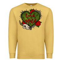 Antique Gold love is wild with bullskull olivia Premium Sweatshirt - OliviaCreatesArt