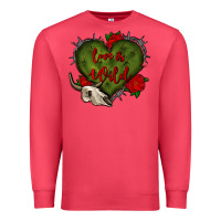 Cardinal love is wild with bullskull olivia Premium Sweatshirt - OliviaCreatesArt