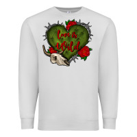 Dove Grey love is wild with bullskull olivia Premium Sweatshirt - OliviaCreatesArt