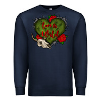 Navy love is wild with bullskull olivia Premium Sweatshirt - OliviaCreatesArt