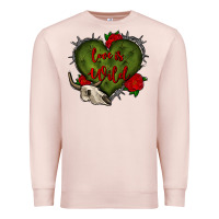 Pale Pink love is wild with bullskull olivia Premium Sweatshirt - OliviaCreatesArt