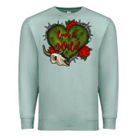 Seafoam love is wild with bullskull olivia Premium Sweatshirt - OliviaCreatesArt