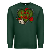 Sports Green love is wild with bullskull olivia Premium Sweatshirt - OliviaCreatesArt