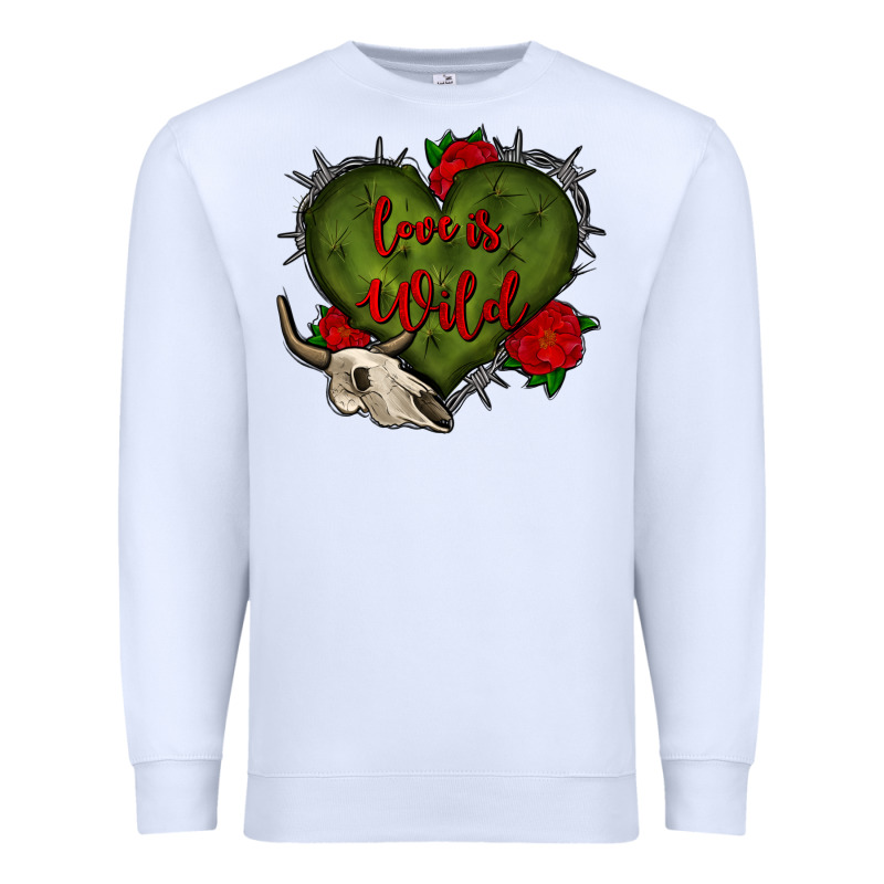 Love Is Wild With Bullskull Olivia Premium Sweatshirt by OliviaCreatesArt | Teevron